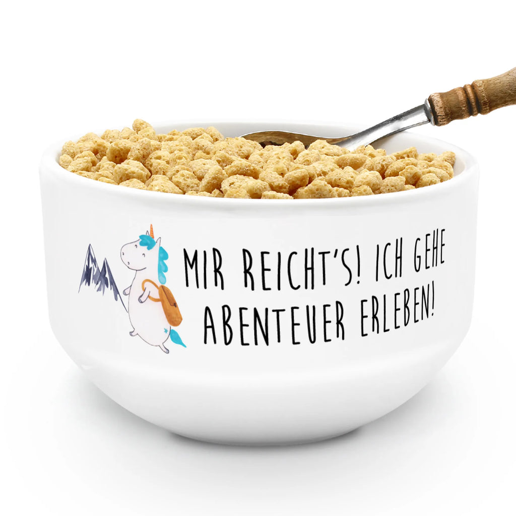 Muesli Bowl unicorn climber breakfast bowl, bowl, soup bowl, dessert bowl, ceramic bowl, fruit bowl, cereal bowl, cereal dish, salad bowl, porcelain bowl, snack bowl, unicorn, unicorns, adventure, english, mountaineer, world trip, adventurer, mountains, travel, Einhorn, world traveler, vacation, explorer