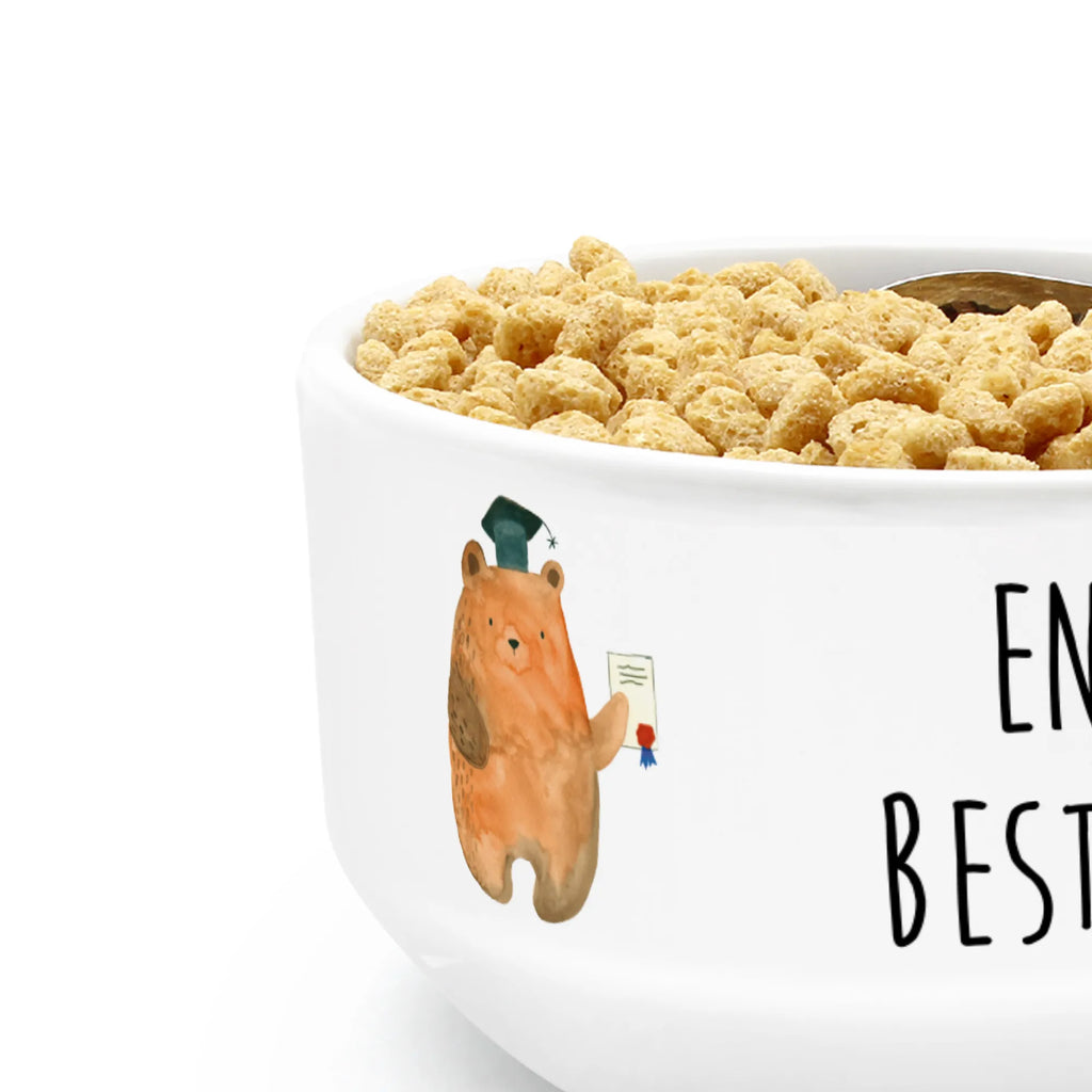 Muesli Bowl bear Test soup bowl, bowl, ceramic bowl, breakfast bowl, porcelain bowl, snack bowl, cereal dish, fruit bowl, dessert bowl, cereal bowl, salad bowl, bear, teddy, teddy bear, cuddly toy, diploma, certificate, examinations, examination passed, Abitur, degree