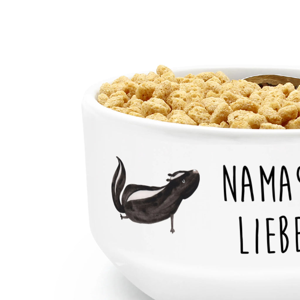 Muesli Bowl skunk yoga fruit bowl, cereal bowl, soup bowl, porcelain bowl, bowl, ceramic bowl, salad bowl, dessert bowl, cereal dish, snack bowl, breakfast bowl, Skunk, Live, Namaste, Love, Predator, Stinker, Yoga, Stinky, Laugh, Wild animal