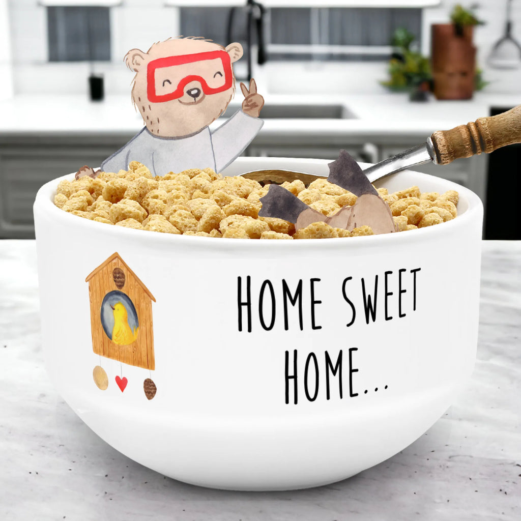 Muesli Bowl birdhouse Home fruit bowl, snack bowl, bowl, dessert bowl, cereal bowl, soup bowl, breakfast bowl, salad bowl, porcelain bowl, cereal dish, ceramic bowl, small animals, cute, funny, cute animal motives, hand drawn, small world, funny sayings, good mood, happy, gifts, gift ideas, special gifts, animal lover, card, home sweet home, house, birdhouse, gift, moving gift, moving out, house building, bird, moving in