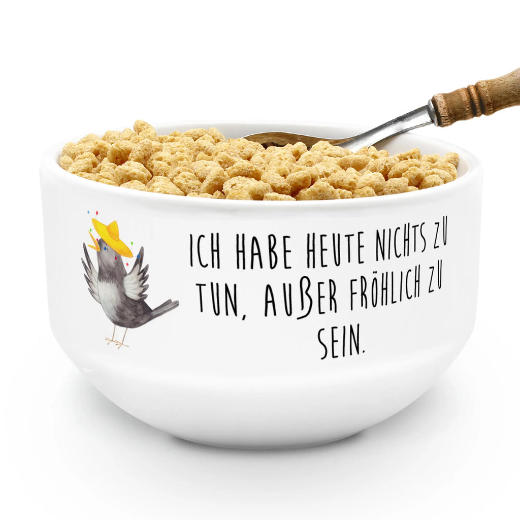 Müslischale Rabe mit Sombrero Suppenschüssel, Müslischale mit Spruch, Müsli schalen, Salatschüssel, Porzellan Schale, Dessertschüssel, Frühstücksschalen, Früstücksschüssel, Keramik Schüssel, Müslischale Keramik, Keramik Müslischale, Müslischale, Müslischüssel, Müslischale Porzellan, Obstschale, Müslischalen bunt, Schüssel, Snackschale, Weiße Müslischalen, Schöne Müslischalen, Müslischale lustig, Bunte Müslischalen, Müsli schale, Tiermotive, Gute Laune, lustige Sprüche, Tiere, Spruch positiv, Vogel, Elster, Rabe, Vögel, fröhlich sein, Motivation, froh, Glück Spruch, glücklich sein