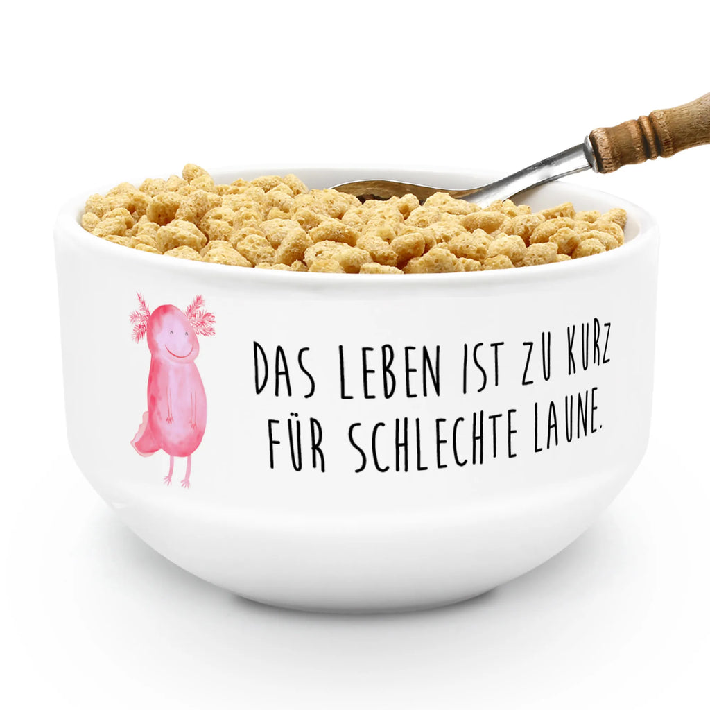 Muesli Bowl axolotl Happy ceramic bowl, snack bowl, breakfast bowl, salad bowl, cereal bowl, soup bowl, fruit bowl, cereal dish, dessert bowl, porcelain bowl, bowl, Axolotl, Axelotl, marine animals, Mexican walking fish, salamander, axolot, amphibian, axolotl, good mood, motivation, tail