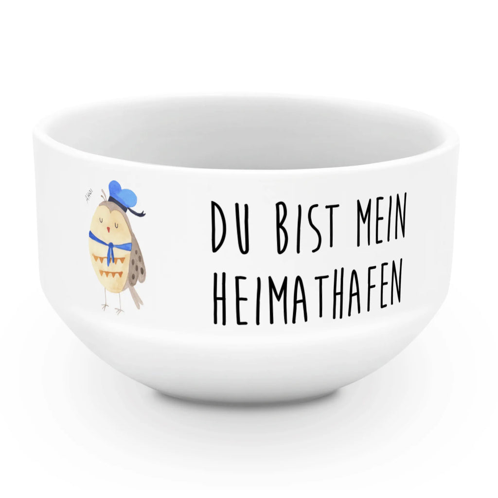 Muesli Bowl Owl sailor fruit bowl, cereal bowl, cereal dish, soup bowl, salad bowl, breakfast bowl, ceramic bowl, bowl, porcelain bowl, dessert bowl, snack bowl, owl, forest animal, bird, nocturnal, gift ideas, birthday present, illustrated, funny, romantic gift, owl decor, Owl decoration, Owl saying, Mariner, Marriage, Owl, Home port, Pun funny, Girlfriend, Sailor, Wedding anniversary gift