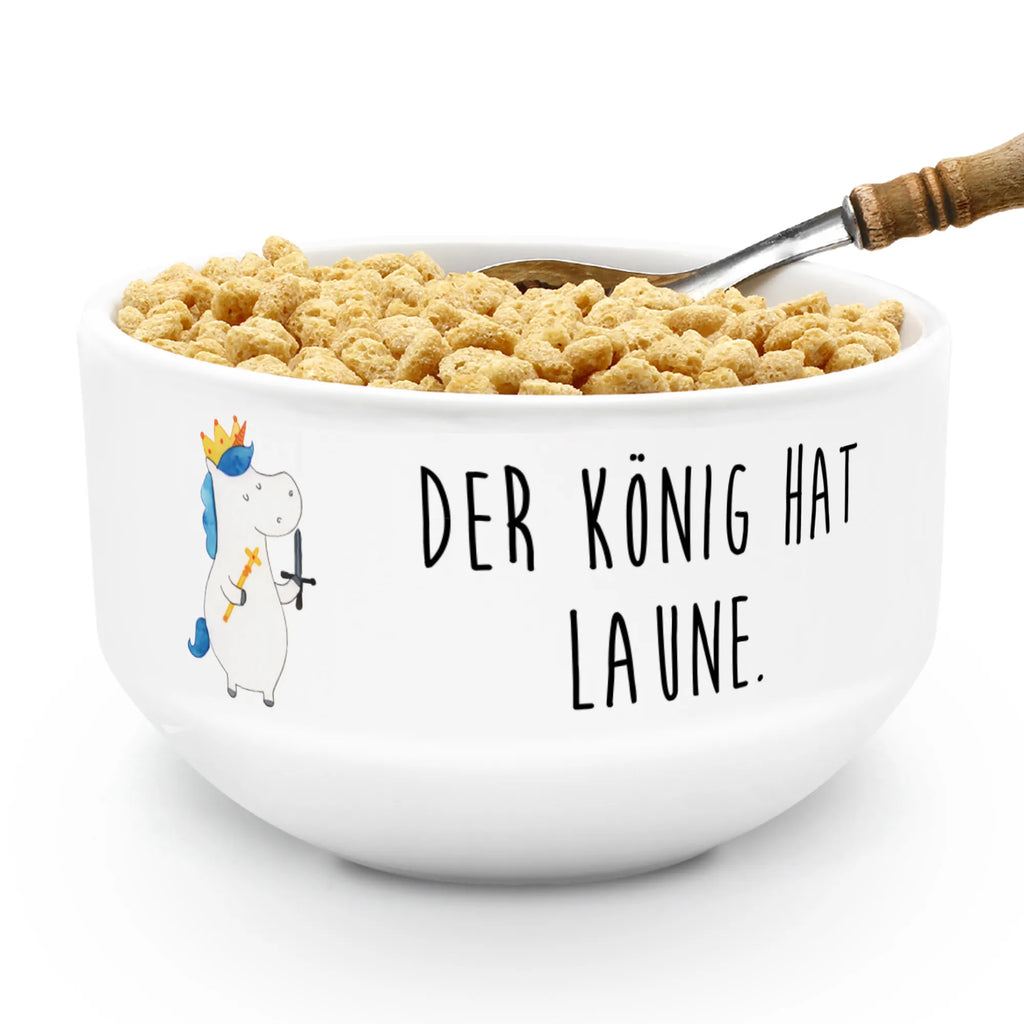 Muesli Bowl unicorn king with sword salad bowl, dessert bowl, breakfast bowl, cereal bowl, soup bowl, cereal dish, ceramic bowl, bowl, porcelain bowl, fruit bowl, snack bowl, unicorn, unicorns, Ruler, Emperor, Prosecco, sword, Unicorn, Princess, King, Chancellor, President, present boy, Crown, gift boyfriend