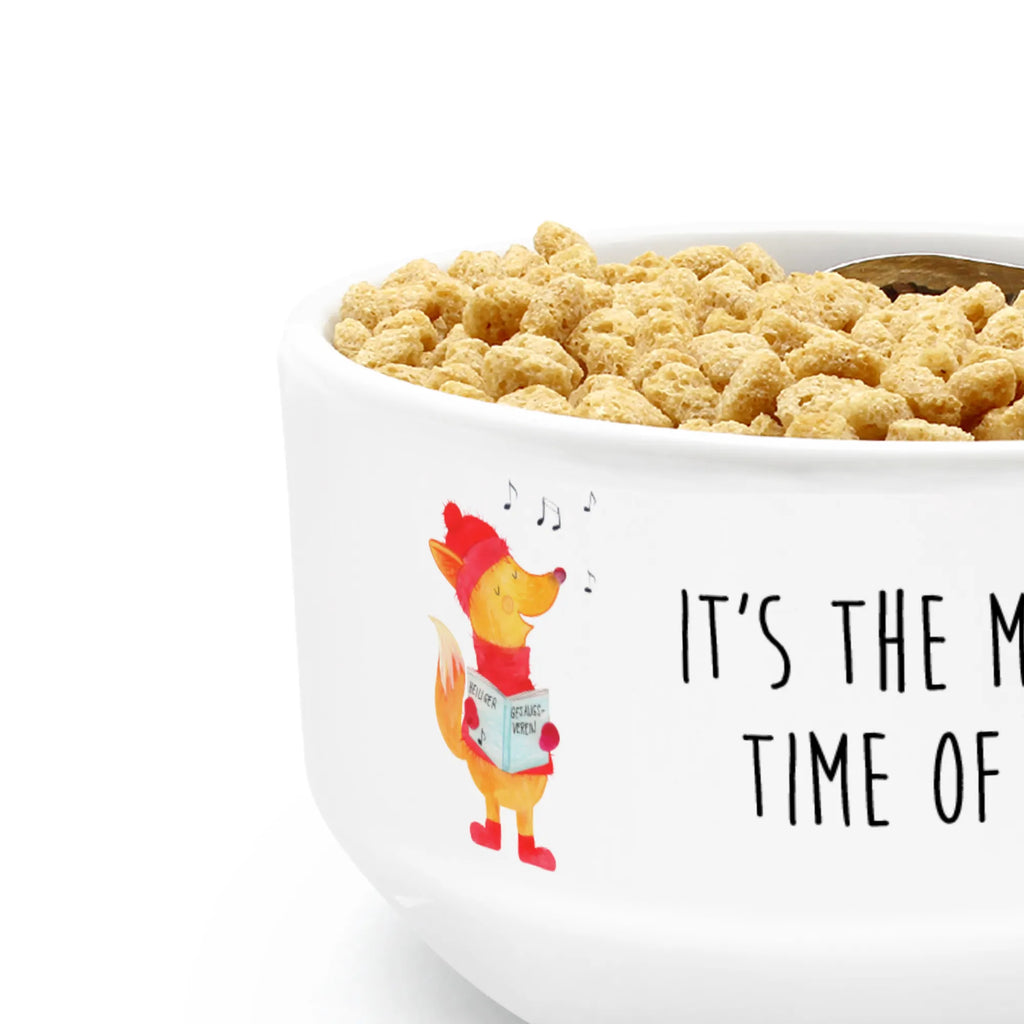 miska na musli lis Śpiewak Zima, Boże Narodzenie, dekoracje świąteczne, Mikołaj, Adwent, Wigilia, zimowy motyw