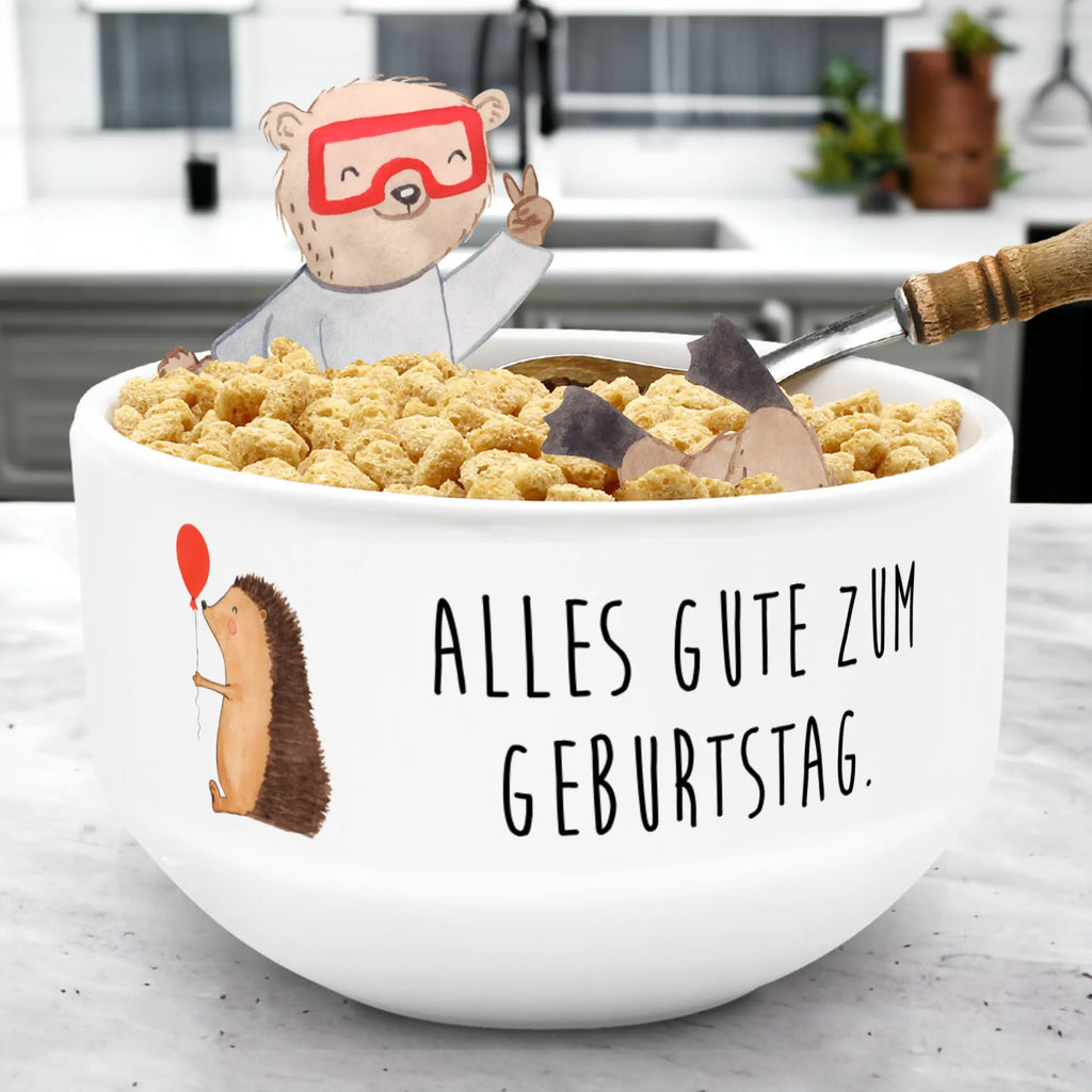 Muesli Bowl Hedgehog balloon salad bowl, fruit bowl, snack bowl, porcelain bowl, dessert bowl, ceramic bowl, soup bowl, cereal dish, cereal bowl, breakfast bowl, bowl, small animals, cute, funny, cute animal motives, hand drawn, small world, funny sayings, good mood, happy, gifts, gift ideas, special gifts, animal lover, card, Happy Birthday, Balloon, Birthday Child, hedgehog, Birthday
