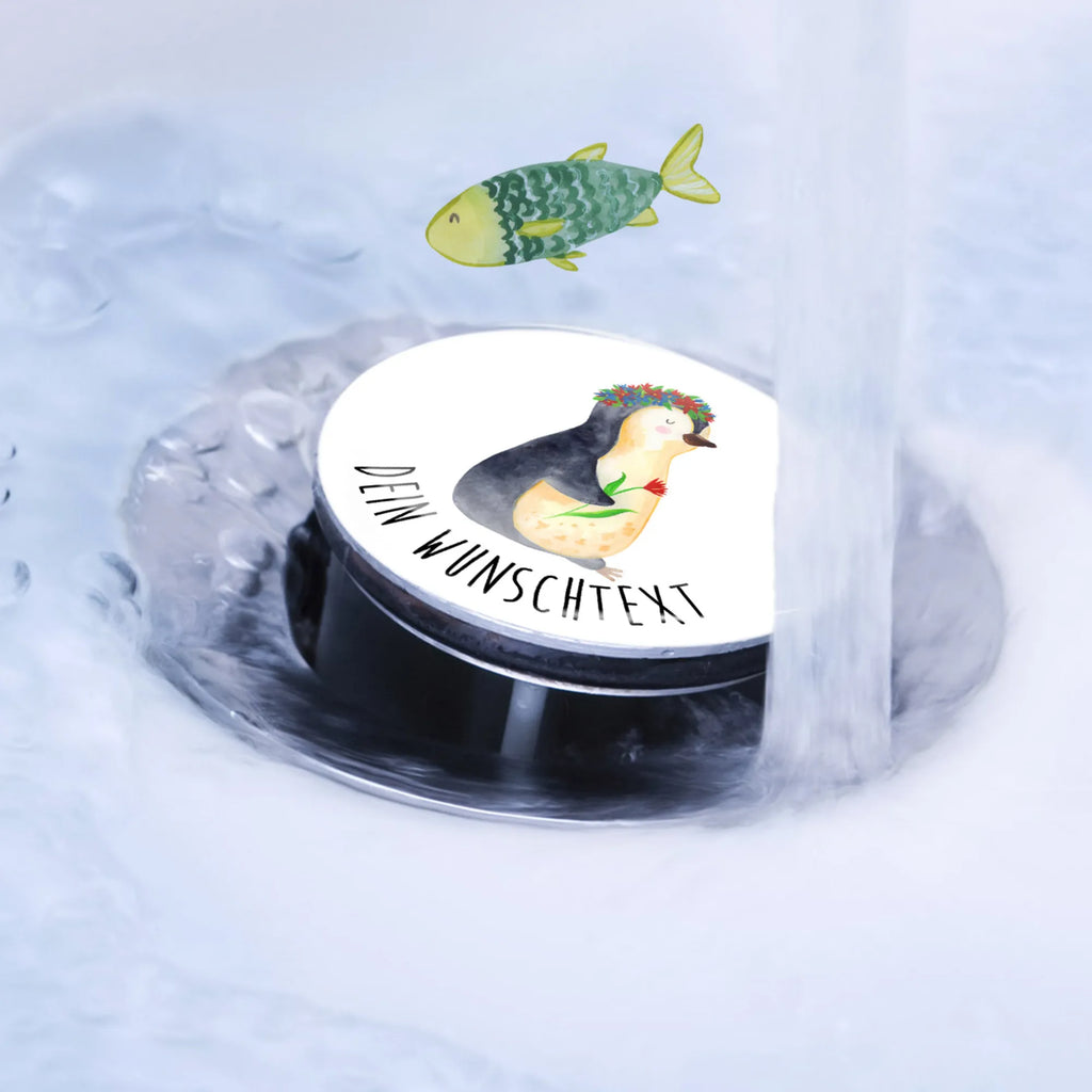 Spersonalizowany korek do umywalki pingwin kwiaty Pinguin