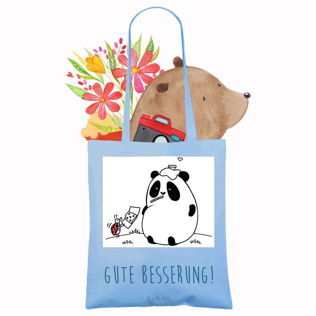 Tote bag Panda Get well soon shopping bag, cloth bag, shoulder bag, bag, cotton bag, pouch, Carrier bag, shopper, jute bag
