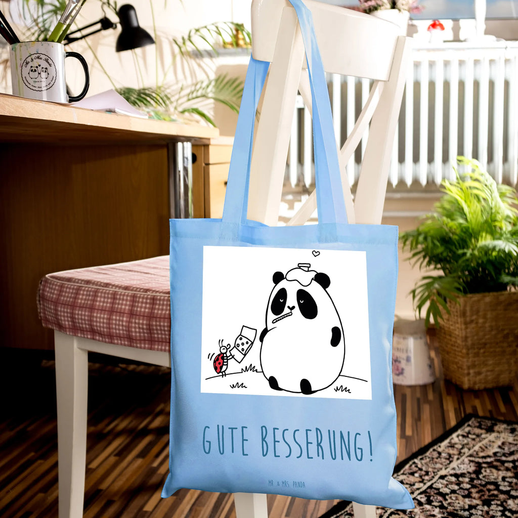 Tote bag Panda Get well soon shopping bag, cloth bag, shoulder bag, bag, cotton bag, pouch, Carrier bag, shopper, jute bag