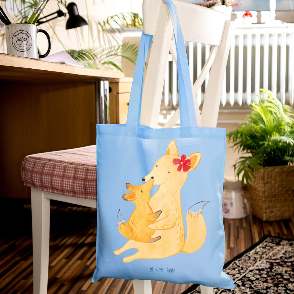 Tote bag Fox mummy Schultertasche, Beutel, Jutebeutel, Tasche, Umhängetasche, Tragetasche, Stoffbeutel, Einkaufstüte, Jutetasche, Stofftasche, Beuteltasche, Einkaufstasche, Shopper, Strandtasche, Laptoptasche, Badetasche, Familie, Vatertag, Muttertag, Bruder, Schwester, Mama, Papa, Oma, Opa, Lieblingstochter, Mutter, Tochter, Geschenk, Beste Tochter