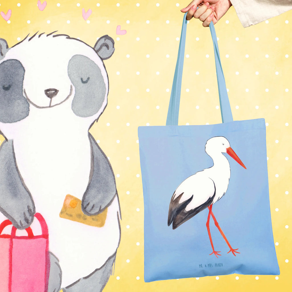 Tote bag Stork Stoffbeutel, Tasche, Laptoptasche, Badetasche, Jutetasche, Stofftasche, Beutel, Jutebeutel, Schultertasche, Beuteltasche, Strandtasche, Tragetasche, Einkaufstasche, Umhängetasche, Shopper, Einkaufstüte, Tiermotive, Gute Laune, lustige Sprüche, Tiere, Mutter werden, Schwangerschaft, Schwanger, Storch, Baby, Mütter, Störche, Mutter, Geburt, Babybauch