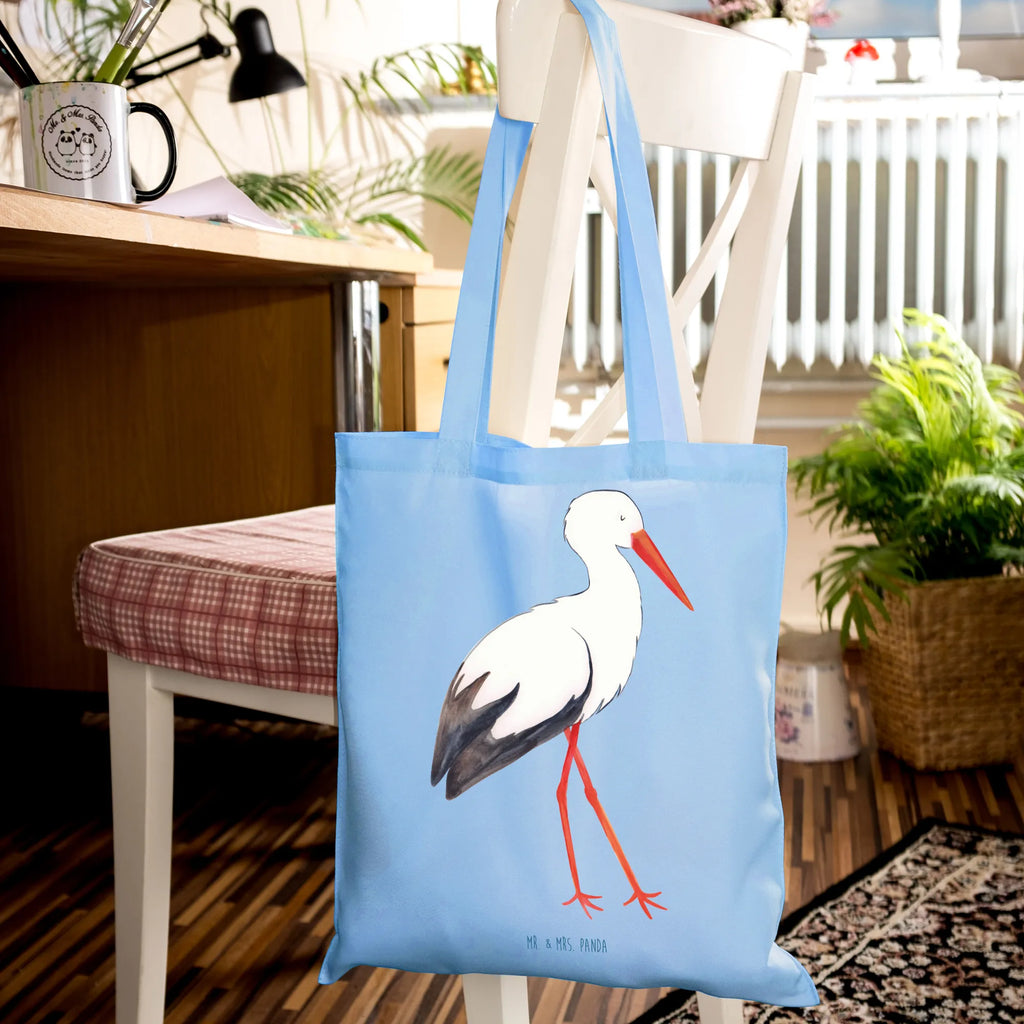 Tote bag Stork Stoffbeutel, Tasche, Laptoptasche, Badetasche, Jutetasche, Stofftasche, Beutel, Jutebeutel, Schultertasche, Beuteltasche, Strandtasche, Tragetasche, Einkaufstasche, Umhängetasche, Shopper, Einkaufstüte, Tiermotive, Gute Laune, lustige Sprüche, Tiere, Mutter werden, Schwangerschaft, Schwanger, Storch, Baby, Mütter, Störche, Mutter, Geburt, Babybauch