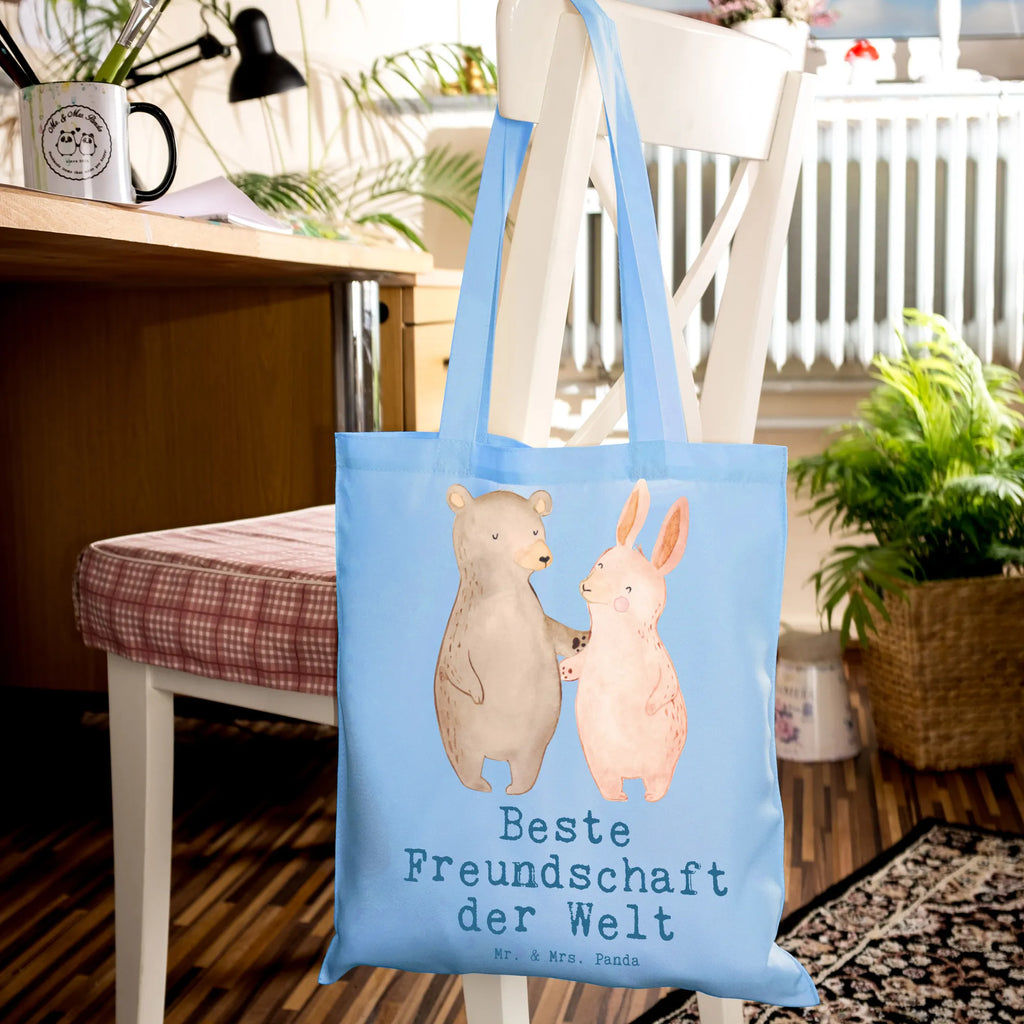Tote bag Hare Best Friendship in the World Tasche, Shopper, Tragetasche, Beutel, Schultertasche, Laptoptasche, Einkaufstüte, Stofftasche, Badetasche, Stoffbeutel, Strandtasche, Jutebeutel, Beuteltasche, Umhängetasche, Einkaufstasche, Jutetasche, für, Dankeschön, Geschenk, Schenken, Geburtstag, Geburtstagsgeschenk, Geschenkidee, Danke, Bedanken, Mitbringsel, Freude machen, Geschenktipp, Freund, best friends, Kumpel, Clique, bae, Freunde fürs Leben, Freundschaft, Freundin, Freunde, bff