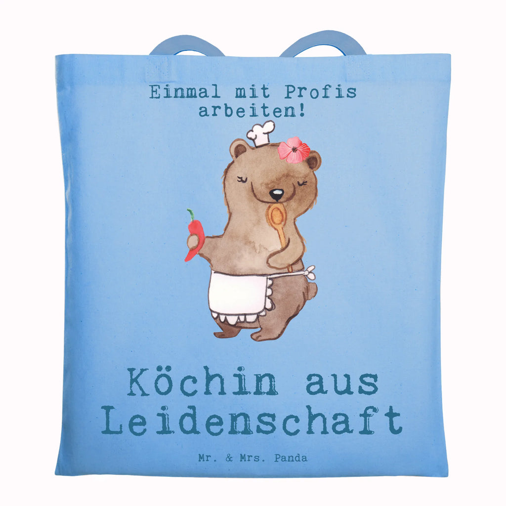 Tragetasche Köchin aus Leidenschaft Umhängetasche, Einkaufstüte, Tragetasche, Shopper, Beutel, Einkaufstasche, Schultertasche, Laptoptasche, Tasche, Strandtasche, Badetasche, Jutebeutel, Jutetasche, Beuteltasche, Stofftasche, Stoffbeutel, Beruf, Ausbildung, Jubiläum, Abschied, Rente, Kollege, Kollegin, Geschenk, Schenken, Arbeitskollege, Mitarbeiter, Firma, Danke, Dankeschön, Küchenmeisterin, Schiffsköchin, Restaurant, Chefköchin, Fernsehköchin, Köchin, Sterneköchin, Küchenchefin