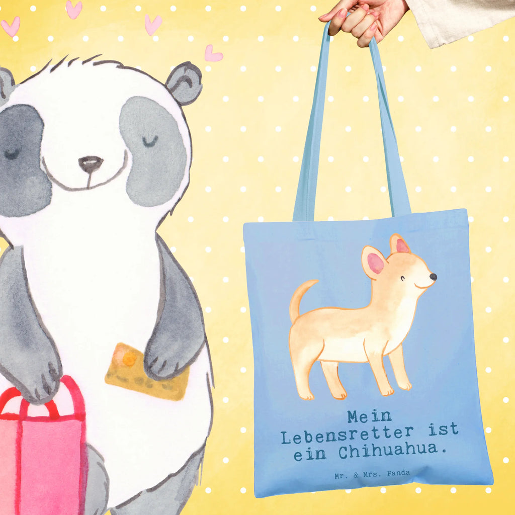 Tote bag Chihuahua Lifesaver Strandtasche, Badetasche, Tragetasche, Stofftasche, Stoffbeutel, Laptoptasche, Umhängetasche, Schultertasche, Beuteltasche, Beutel, Tasche, Jutebeutel, Jutetasche, Einkaufstasche, Einkaufstüte, Shopper, Hund, Hunderasse, Rassehund, Hundebesitzer, Geschenk, Tierfreund, Schenken, Welpe, Chihuahua