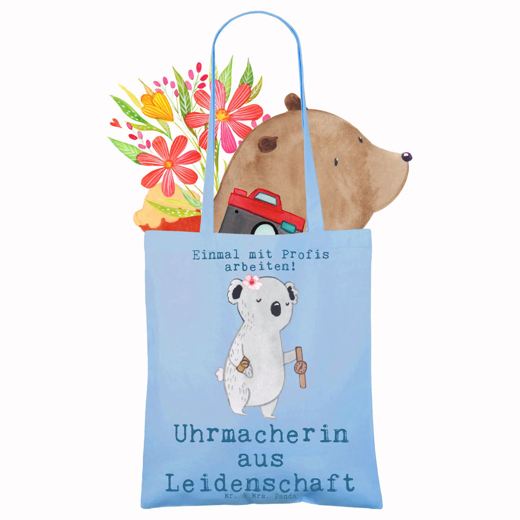 Tote bag female watchmaker Passion Beuteltasche, Umhängetasche, Schultertasche, Jutebeutel, Laptoptasche, Tasche, Strandtasche, Stoffbeutel, Stofftasche, Shopper, Jutetasche, Einkaufstasche, Badetasche, Einkaufstüte, Beutel, Tragetasche, Beruf, Ausbildung, Jubiläum, Abschied, Rente, Kollege, Kollegin, Geschenk, Schenken, Arbeitskollege, Mitarbeiter, Firma, Danke, Dankeschön