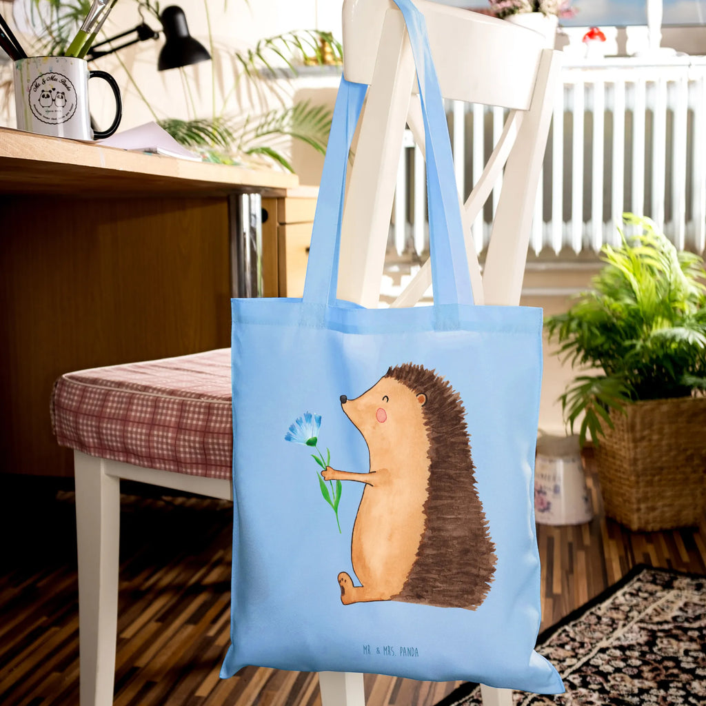 Tote bag Hedgehog Flower Laptoptasche, Beutel, Strandtasche, Shopper, Schultertasche, Jutetasche, Einkaufstasche, Umhängetasche, Stofftasche, Einkaufstüte, Badetasche, Jutebeutel, Tasche, Tragetasche, Stoffbeutel, Beuteltasche, Tiermotive, Gute Laune, lustige Sprüche, Tiere, Krankheit, Genesungswünsche, Besuch, krank, Krankenhaus, Gute Besserung, Igel