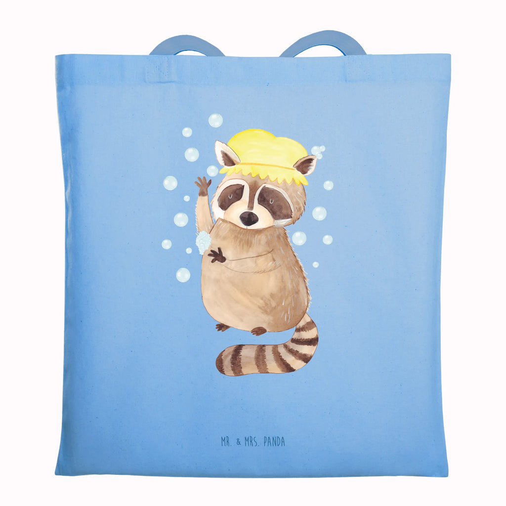 Tragetasche Waschbär Laptoptasche, Stoffbeutel, Shopper, Badetasche, Beutel, Strandtasche, Einkaufstüte, Jutebeutel, Beuteltasche, Stofftasche, Schultertasche, Tasche, Einkaufstasche, Jutetasche, Tragetasche, Umhängetasche, Tiermotive, Gute Laune, lustige Sprüche, Tiere, Tagträumen, Seifenblasen, Waschbär, waschen, Fröhlich, Plan