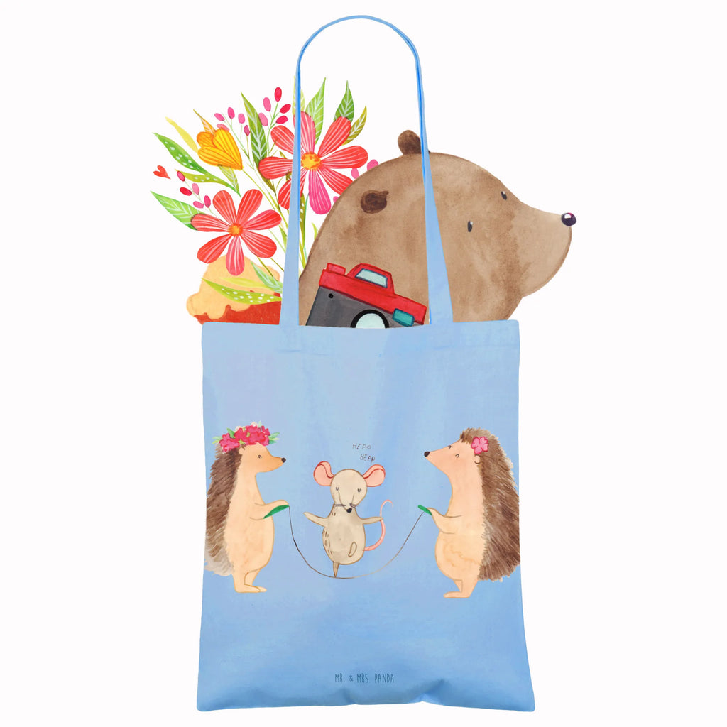 Tragetasche Igel Seilhüpfen Beuteltasche, Einkaufstüte, Stofftasche, Einkaufstasche, Stoffbeutel, Jutetasche, Shopper, Badetasche, Tasche, Laptoptasche, Jutebeutel, Tragetasche, Schultertasche, Strandtasche, Umhängetasche, Beutel, Tiermotive, Gute Laune, lustige Sprüche, Tiere, Kindergarten, Maus, Seilhüpfen, Kinder, Seilspringen, Igel