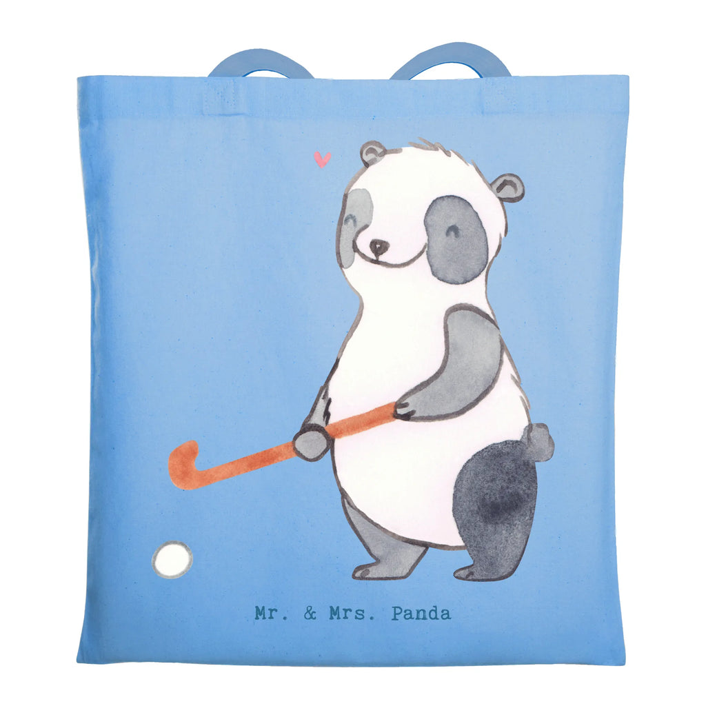 Tote bag panda play hockey jute bag, Carrier bag, shopper, cloth bag, pouch, cotton bag, bag, shoulder bag, shopping bag, Gift, sport, hobby, giving, thank you, award, profit, athlete, field hockey, Play hockey, hockey club, hockey stick