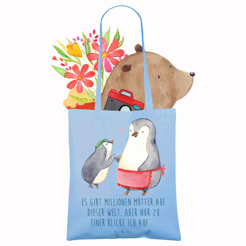 Tote bag Penguin with child bag, shoulder bag, jute bag, cotton bag, cloth bag, pouch, shopping bag, shopper, Carrier bag, Family, Father's Day, Mother's Day, brother, sister, Mom, Dad, Mother, Mummy, Mommy, Birthday, Gift