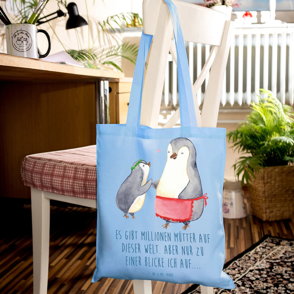 Tote bag Penguin with child bag, shoulder bag, jute bag, cotton bag, cloth bag, pouch, shopping bag, shopper, Carrier bag, Family, Father's Day, Mother's Day, brother, sister, Mom, Dad, Mother, Mummy, Mommy, Birthday, Gift