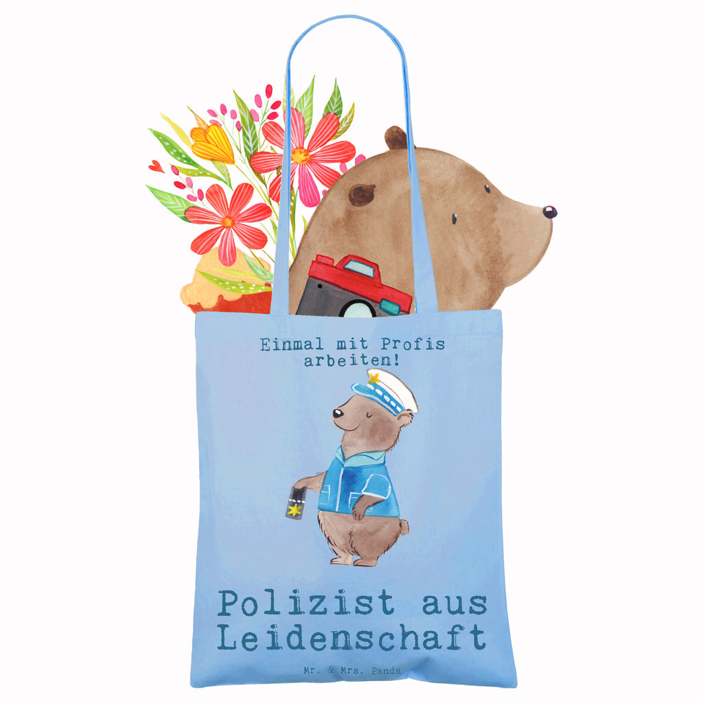 Tote bag policeman Passion Stoffbeutel, Tasche, Stofftasche, Badetasche, Strandtasche, Jutetasche, Einkaufstüte, Beutel, Jutebeutel, Tragetasche, Schultertasche, Beuteltasche, Shopper, Einkaufstasche, Umhängetasche, Laptoptasche, Beruf, Ausbildung, Jubiläum, Abschied, Rente, Kollege, Kollegin, Geschenk, Schenken, Arbeitskollege, Mitarbeiter, Firma, Danke, Dankeschön, Polizei, Cop, Polizeibeamter, Polizist, Wachmann, Studium