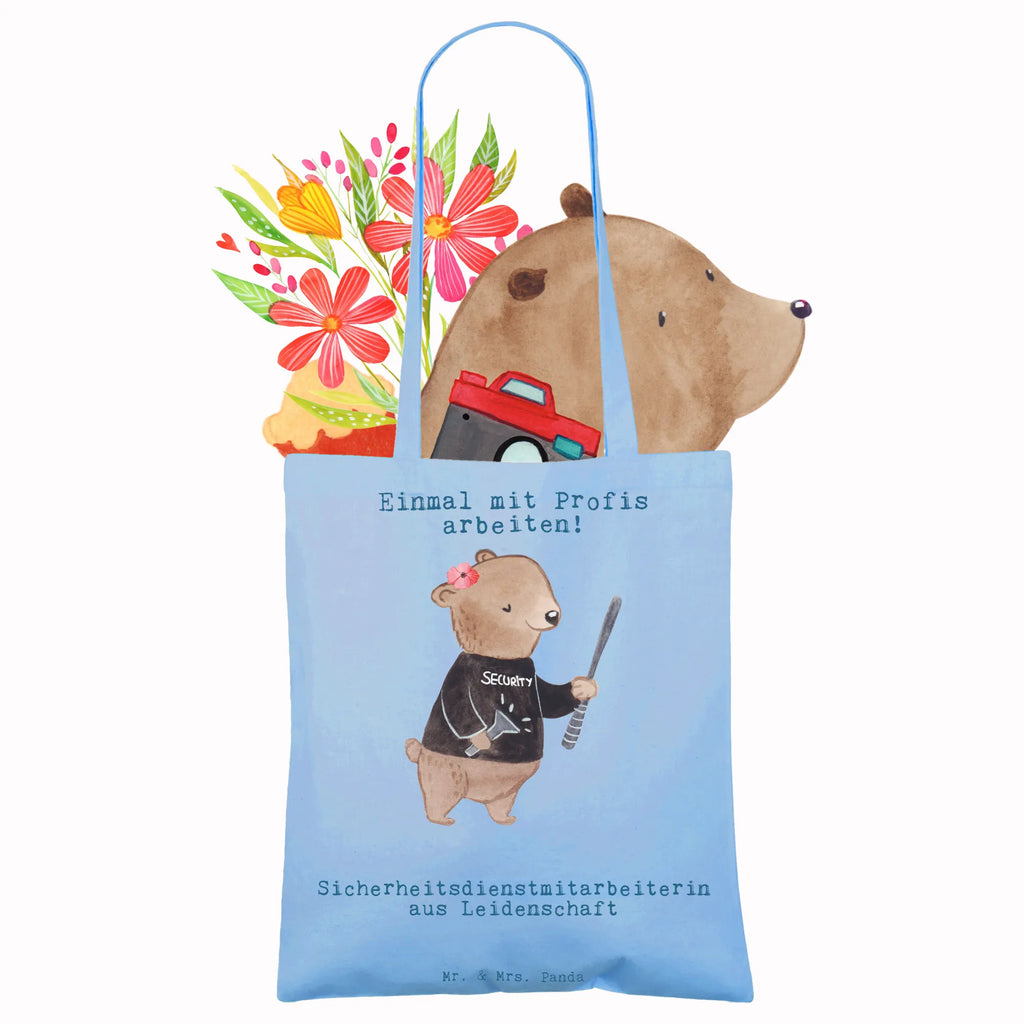 Tragetasche Sicherheitsdienstmitarbeiterin aus Leidenschaft Stoffbeutel, Schultertasche, Laptoptasche, Beutel, Stofftasche, Tragetasche, Jutebeutel, Jutetasche, Einkaufstasche, Shopper, Einkaufstüte, Tasche, Badetasche, Strandtasche, Umhängetasche, Beuteltasche, Beruf, Ausbildung, Jubiläum, Abschied, Rente, Kollege, Kollegin, Geschenk, Schenken, Arbeitskollege, Mitarbeiter, Firma, Danke, Dankeschön