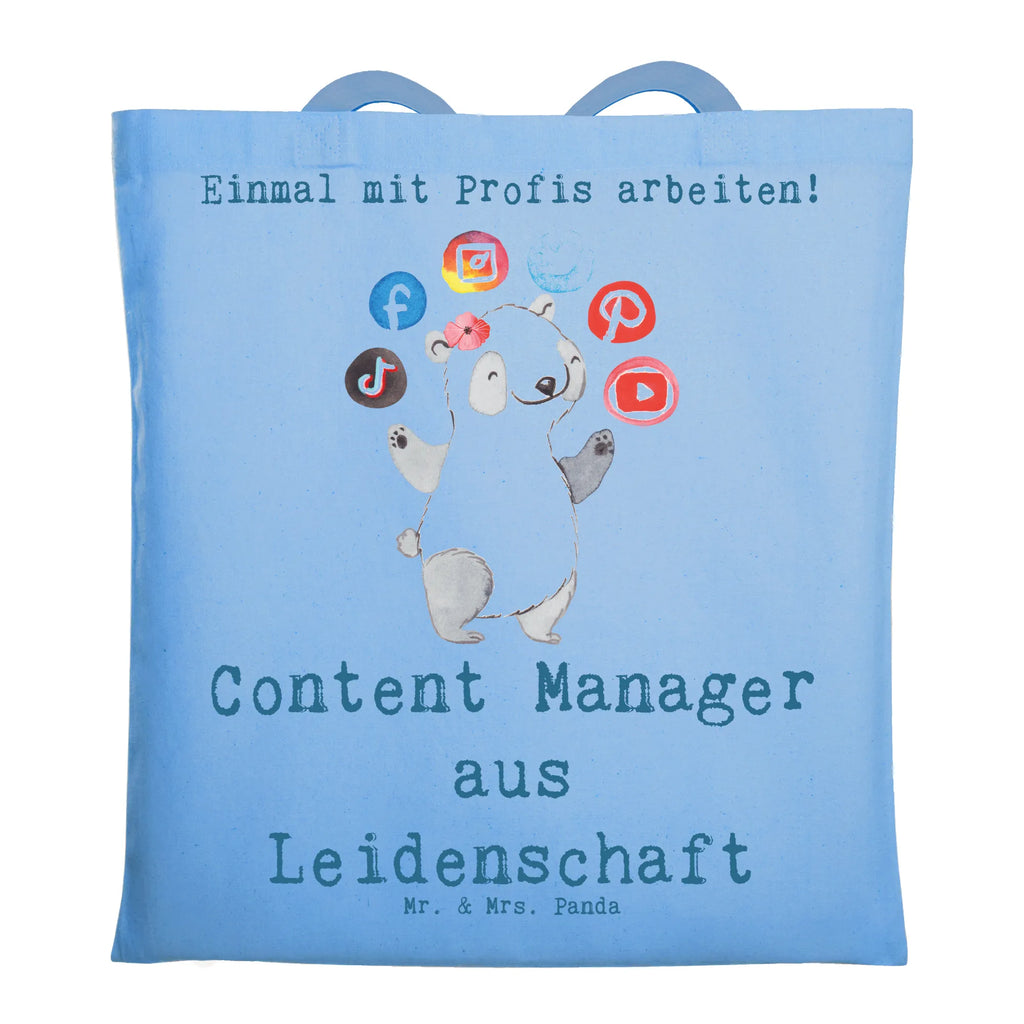 Tragetasche Content Manager aus Leidenschaft Tragetasche, Beutel, Shopper, Einkaufstüte, Badetasche, Einkaufstasche, Tasche, Beuteltasche, Stoffbeutel, Jutebeutel, Strandtasche, Jutetasche, Stofftasche, Umhängetasche, Laptoptasche, Schultertasche, Beruf, Ausbildung, Jubiläum, Abschied, Rente, Kollege, Kollegin, Geschenk, Schenken, Arbeitskollege, Mitarbeiter, Firma, Danke, Dankeschön