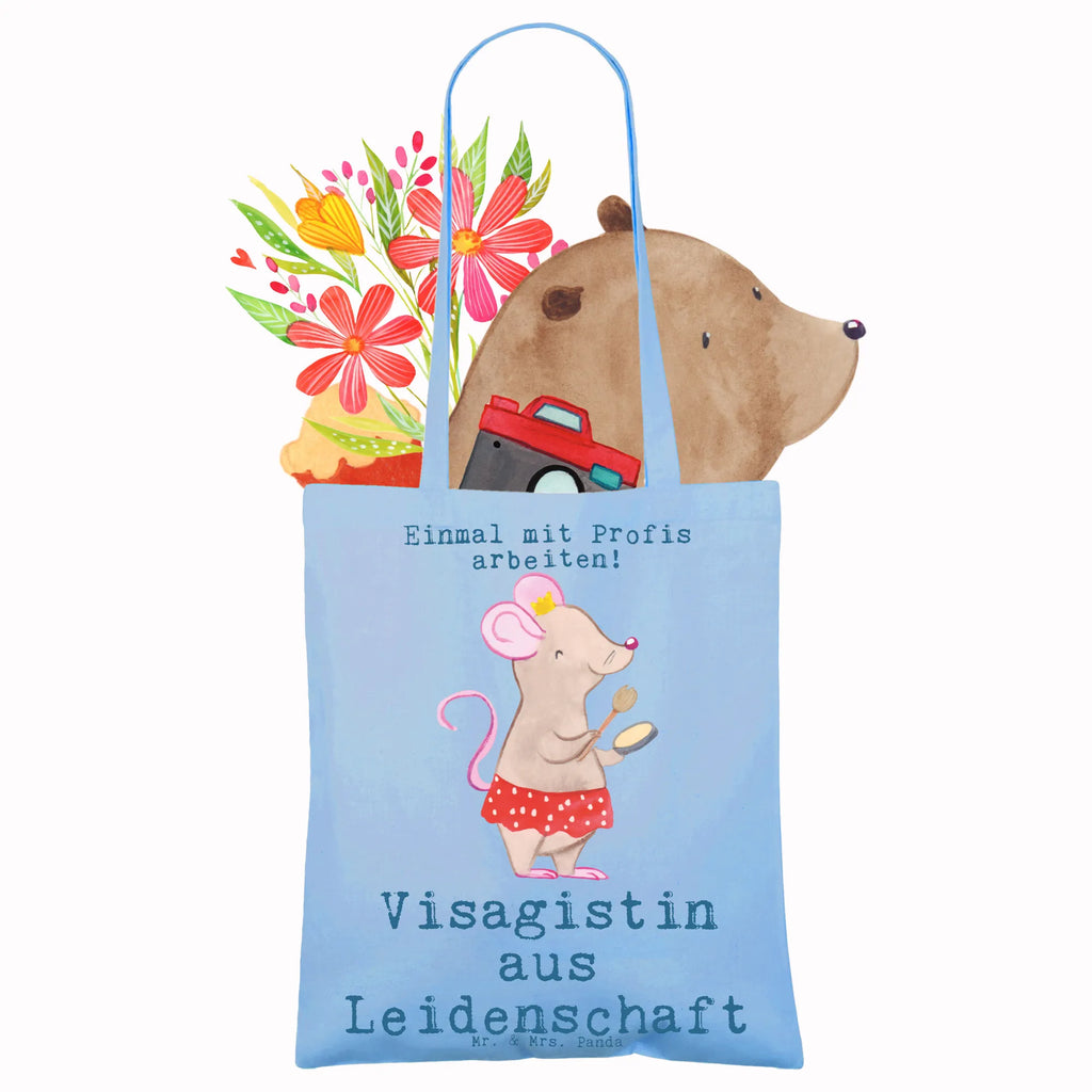 Tragetasche Visagistin aus Leidenschaft Badetasche, Tasche, Jutetasche, Umhängetasche, Beutel, Shopper, Stoffbeutel, Einkaufstasche, Stofftasche, Laptoptasche, Strandtasche, Tragetasche, Einkaufstüte, Jutebeutel, Beuteltasche, Schultertasche, Beruf, Ausbildung, Jubiläum, Abschied, Rente, Kollege, Kollegin, Geschenk, Schenken, Arbeitskollege, Mitarbeiter, Firma, Danke, Dankeschön, Kosmetikstudio, Maskenbildnerin, Visagistin, Eröffnung, Make Up Artist, Kosmetikerin, Beauty Salon