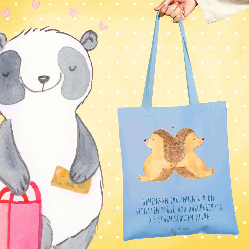 Tote bag Hedgehogs holding hands