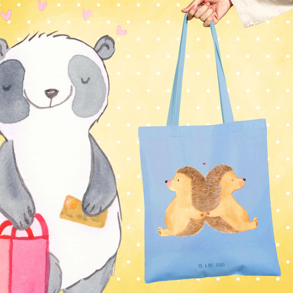 Tote bag Hedgehogs holding hands