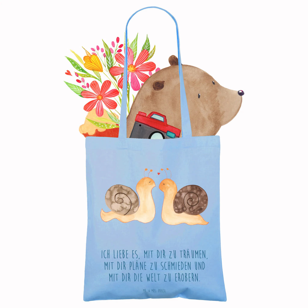 Tote bag Snails in love Strandtasche, Laptoptasche, Tragetasche, Schultertasche, Tasche, Beuteltasche, Umhängetasche, Jutetasche, Einkaufstasche, Badetasche, Stofftasche, Stoffbeutel, Einkaufstüte, Shopper, Beutel, Jutebeutel, Liebe, Partner, Freund, Freundin, Ehemann, Ehefrau, Heiraten, Verlobung, Heiratsantrag, Liebesgeschenk, Jahrestag, Hocheitstag