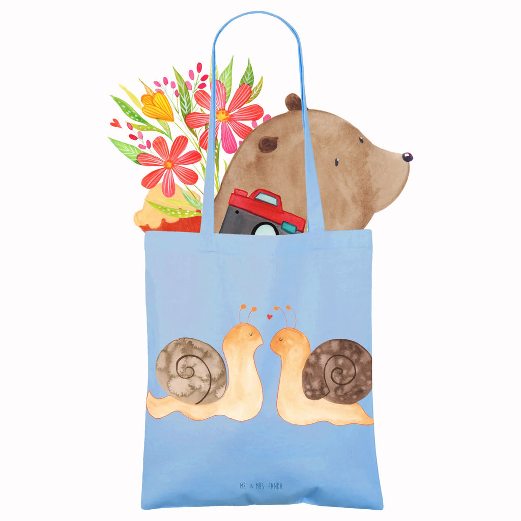 Tote bag Snails in love Strandtasche, Laptoptasche, Tragetasche, Schultertasche, Tasche, Beuteltasche, Umhängetasche, Jutetasche, Einkaufstasche, Badetasche, Stofftasche, Stoffbeutel, Einkaufstüte, Shopper, Beutel, Jutebeutel, Liebe, Partner, Freund, Freundin, Ehemann, Ehefrau, Heiraten, Verlobung, Heiratsantrag, Liebesgeschenk, Jahrestag, Hocheitstag