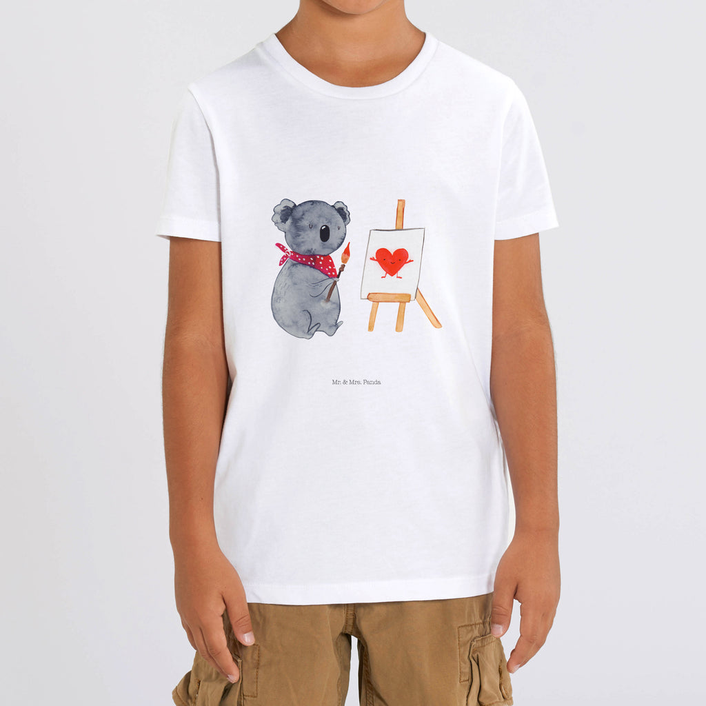 Organic Kinder T-Shirt Koala Künstler Kinder T-Shirt, Kinder T-Shirt Mädchen, Kinder T-Shirt Jungen, Koala, Koalabär, Liebe, Liebensbeweis, Liebesgeschenk, Gefühle, Künstler, zeichnen