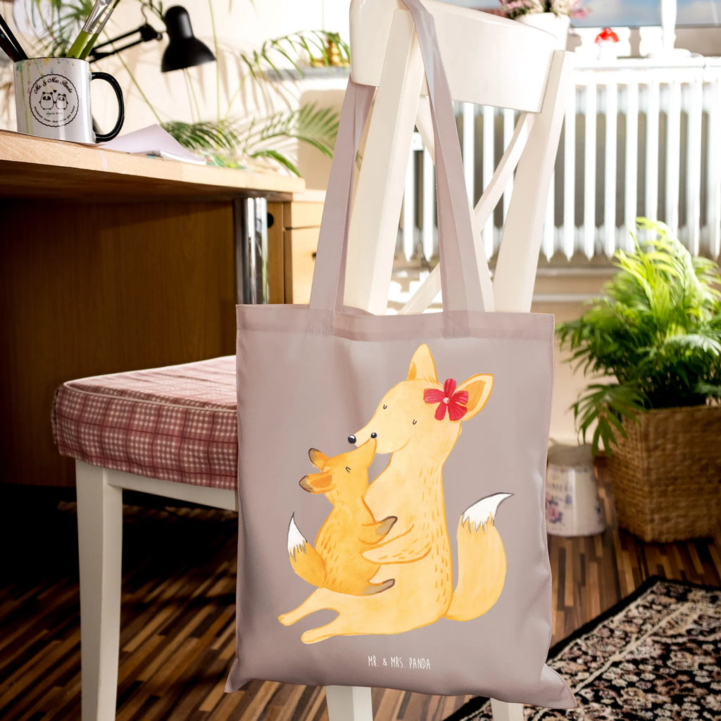 Tote bag Fox mummy Schultertasche, Beutel, Jutebeutel, Tasche, Umhängetasche, Tragetasche, Stoffbeutel, Einkaufstüte, Jutetasche, Stofftasche, Beuteltasche, Einkaufstasche, Shopper, Strandtasche, Laptoptasche, Badetasche, Familie, Vatertag, Muttertag, Bruder, Schwester, Mama, Papa, Oma, Opa, Lieblingstochter, Mutter, Tochter, Geschenk, Beste Tochter