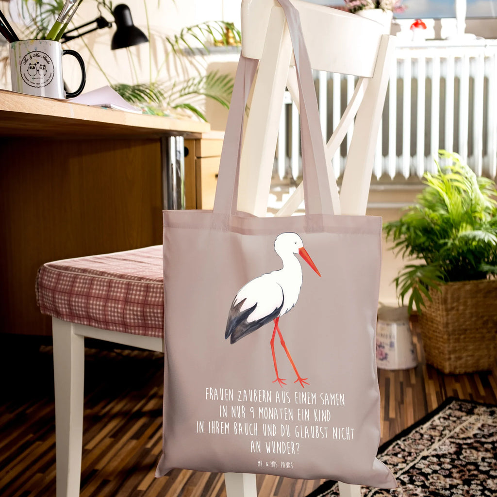 Tote bag Stork Stoffbeutel, Tasche, Laptoptasche, Badetasche, Jutetasche, Stofftasche, Beutel, Jutebeutel, Schultertasche, Beuteltasche, Strandtasche, Tragetasche, Einkaufstasche, Umhängetasche, Shopper, Einkaufstüte, Tiermotive, Gute Laune, lustige Sprüche, Tiere, Mutter werden, Schwangerschaft, Schwanger, Storch, Baby, Mütter, Störche, Mutter, Geburt, Babybauch