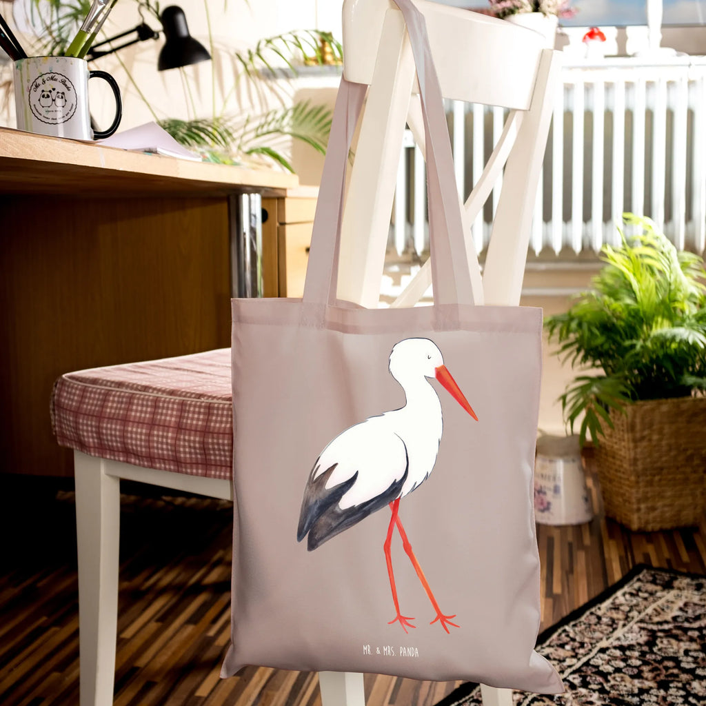 Tote bag Stork Stoffbeutel, Tasche, Laptoptasche, Badetasche, Jutetasche, Stofftasche, Beutel, Jutebeutel, Schultertasche, Beuteltasche, Strandtasche, Tragetasche, Einkaufstasche, Umhängetasche, Shopper, Einkaufstüte, Tiermotive, Gute Laune, lustige Sprüche, Tiere, Mutter werden, Schwangerschaft, Schwanger, Storch, Baby, Mütter, Störche, Mutter, Geburt, Babybauch