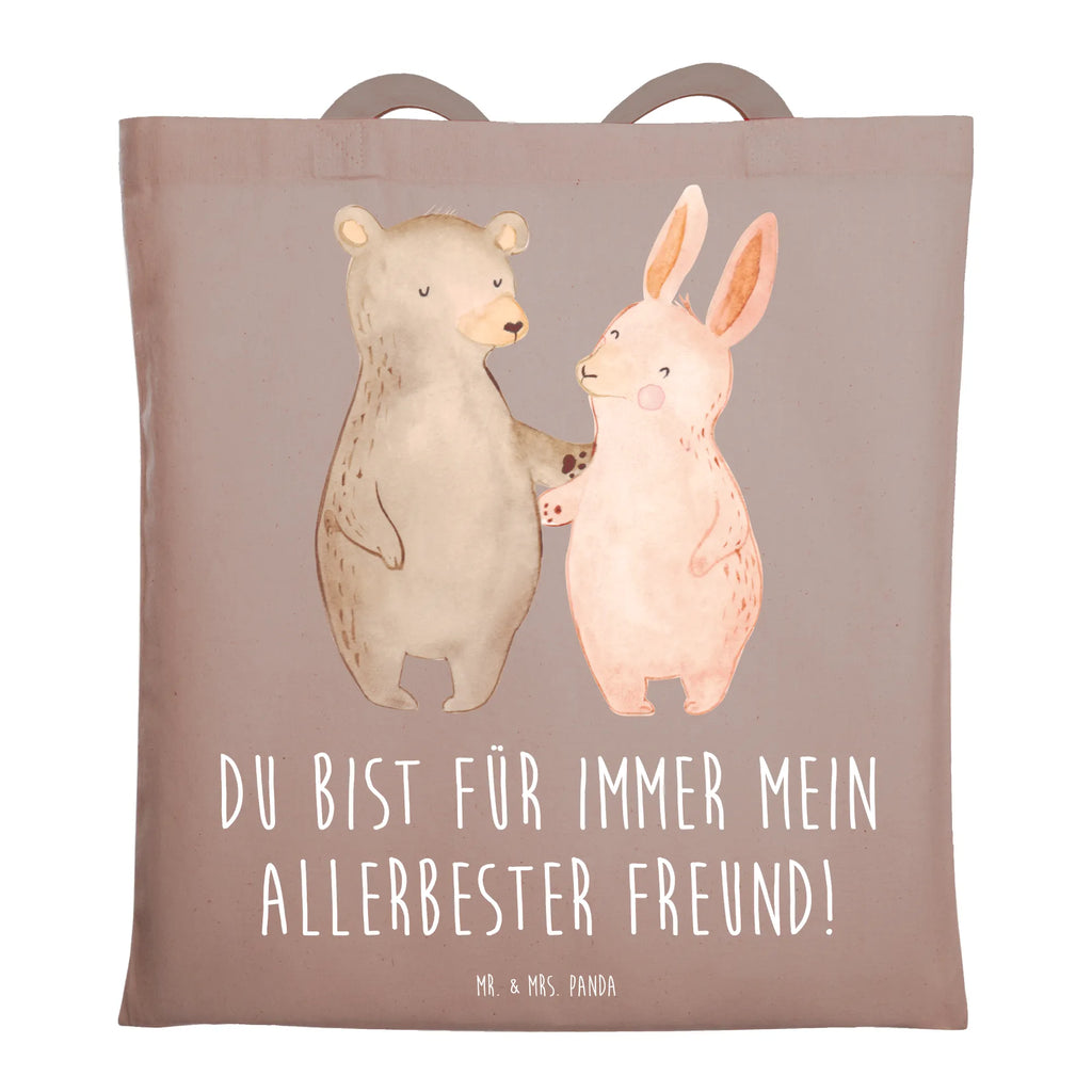 Tote bag bear and rabbit Embrace