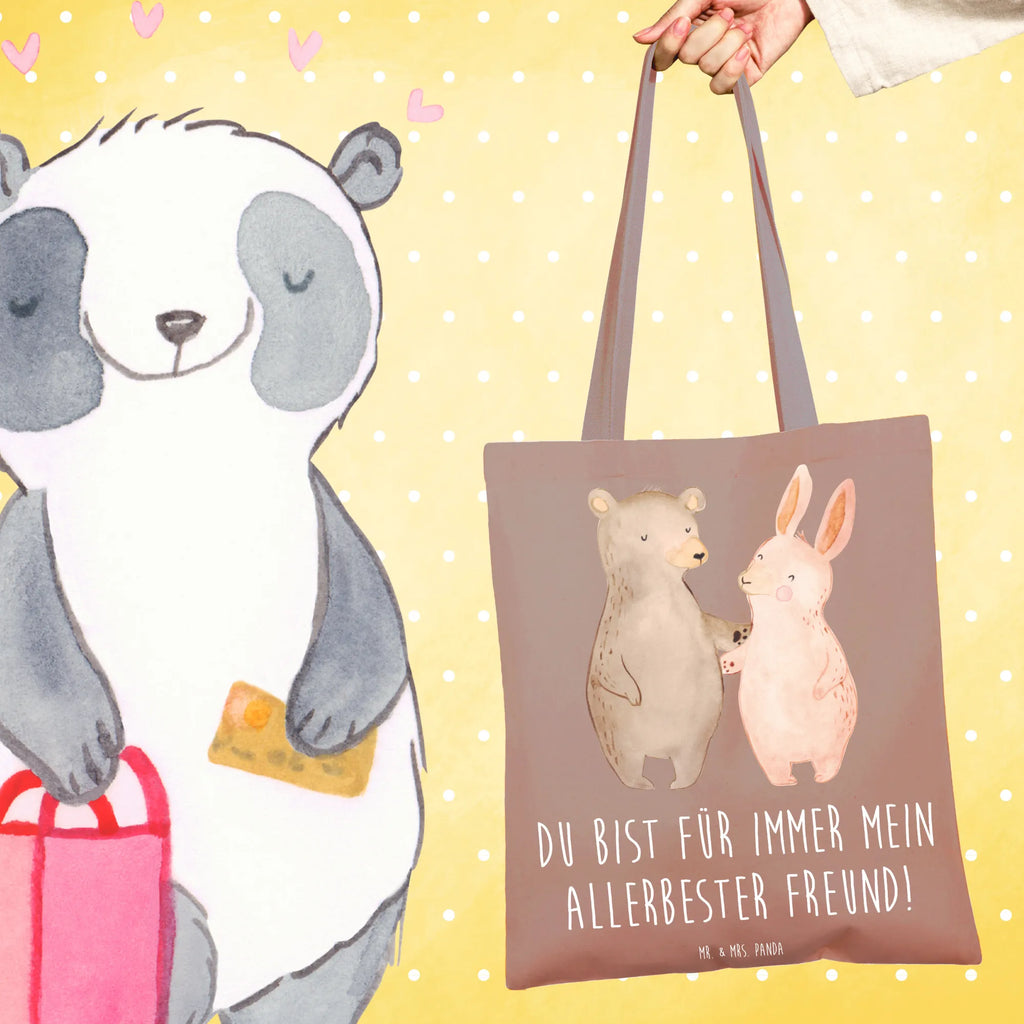Tote bag bear and rabbit Embrace