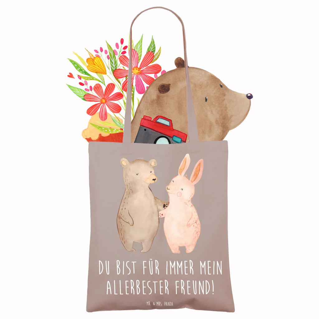 Tote bag bear and rabbit Embrace