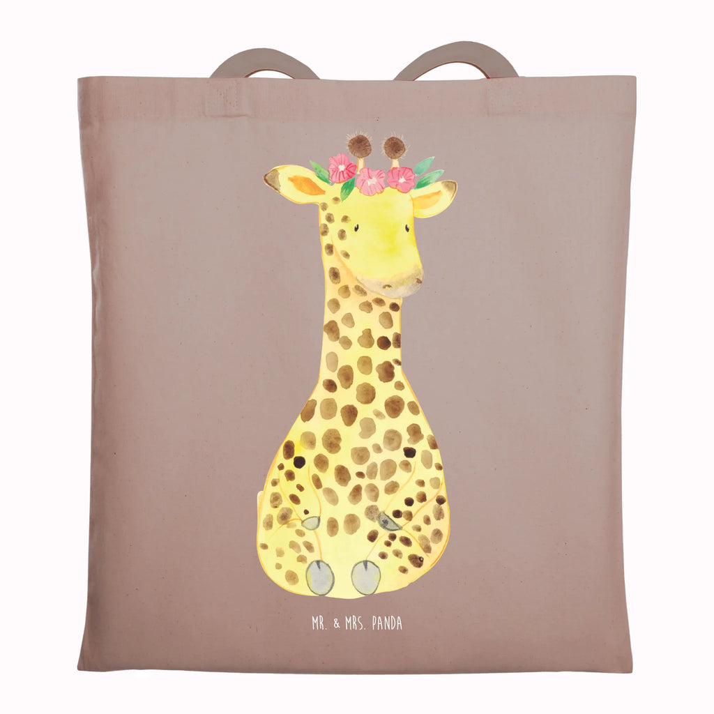 Tote bag giraffe flower wreath Stofftasche, Schultertasche, Einkaufstüte, Shopper, Beutel, Tragetasche, Tasche, Laptoptasche, Jutetasche, Umhängetasche, Beuteltasche, Strandtasche, Einkaufstasche, Jutebeutel, Stoffbeutel, Badetasche, Afrika, Wildtiere, Freundin, Abenteurer, Giraffe, Blumenkranz, Selbstliebe