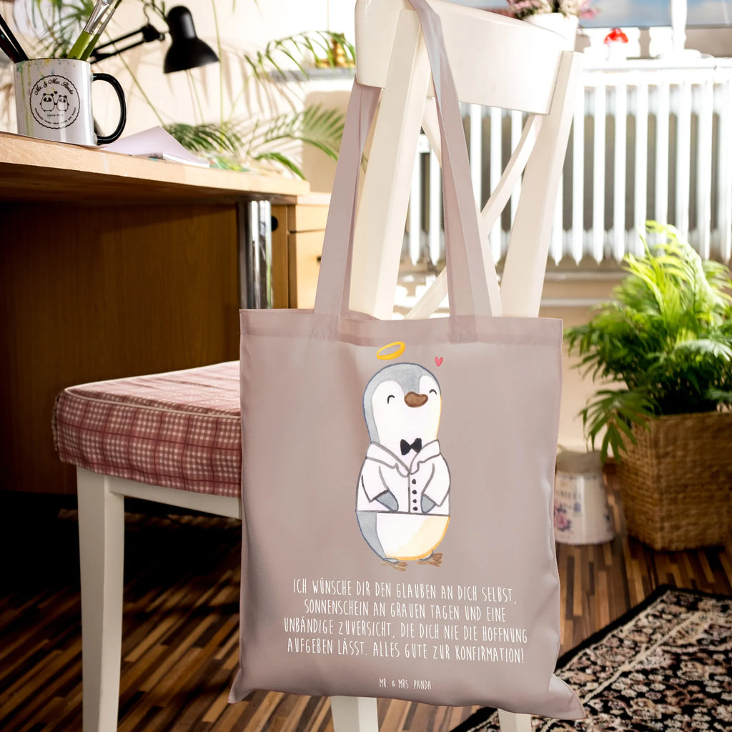 Tote bag penguin Confirmation shirt cloth bag, cotton bag, pouch, shopper, Carrier bag, jute bag, shopping bag, bag, shoulder bag, Confirmation, communion, youth consecration, confirmation gift, sunshine, hope, confidence, trust