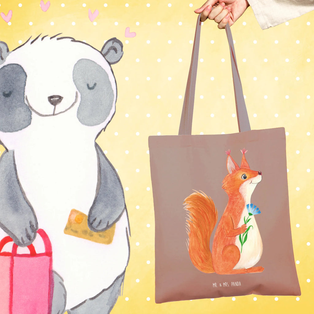 Tote bag Squirrel flower pouch, cotton bag, Carrier bag, cloth bag, shopper, bag, shoulder bag, jute bag, shopping bag, small animals, cute, funny, cute animal motives, hand drawn, small world, funny sayings, good mood, happy, gifts, gift ideas, special gifts, animal lover, card, positive saying, fun, Squirrel, laughter, saying decoration, squirrel, motivation pictures, happy saying, motivation sayings