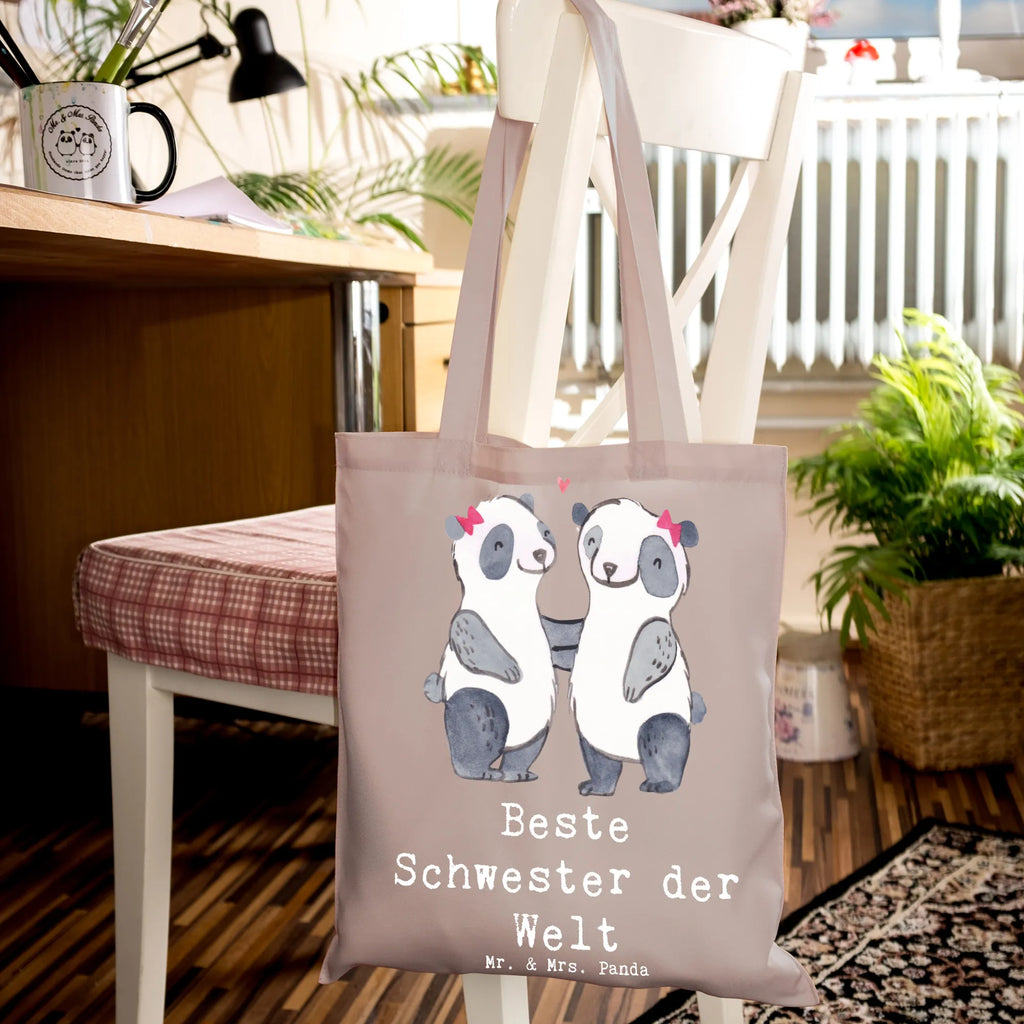 Tote bag panda best sister in the world Beuteltasche, Jutebeutel, Umhängetasche, Einkaufstasche, Tragetasche, Jutetasche, Tasche, Schultertasche, Beutel, Einkaufstüte, Stoffbeutel, Stofftasche, Strandtasche, Shopper, Badetasche, Laptoptasche, für, Dankeschön, Geschenk, Schenken, Geburtstag, Geburtstagsgeschenk, Geschenkidee, Danke, Bedanken, Mitbringsel, Freude machen, Geschenktipp, Kleinigkeit, Schwester, Geschwister, Schwestern, Liebe, Schwesterherz, Beste, Familie, Sister, Tochter, Kinder