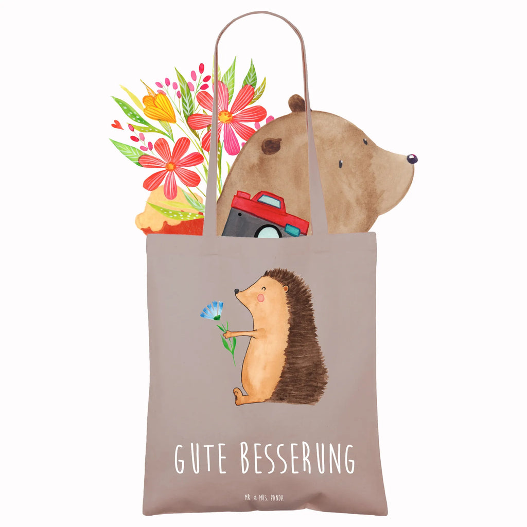 Tote bag Hedgehog Flower Laptoptasche, Beutel, Strandtasche, Shopper, Schultertasche, Jutetasche, Einkaufstasche, Umhängetasche, Stofftasche, Einkaufstüte, Badetasche, Jutebeutel, Tasche, Tragetasche, Stoffbeutel, Beuteltasche, Tiermotive, Gute Laune, lustige Sprüche, Tiere, Krankheit, Genesungswünsche, Besuch, krank, Krankenhaus, Gute Besserung, Igel