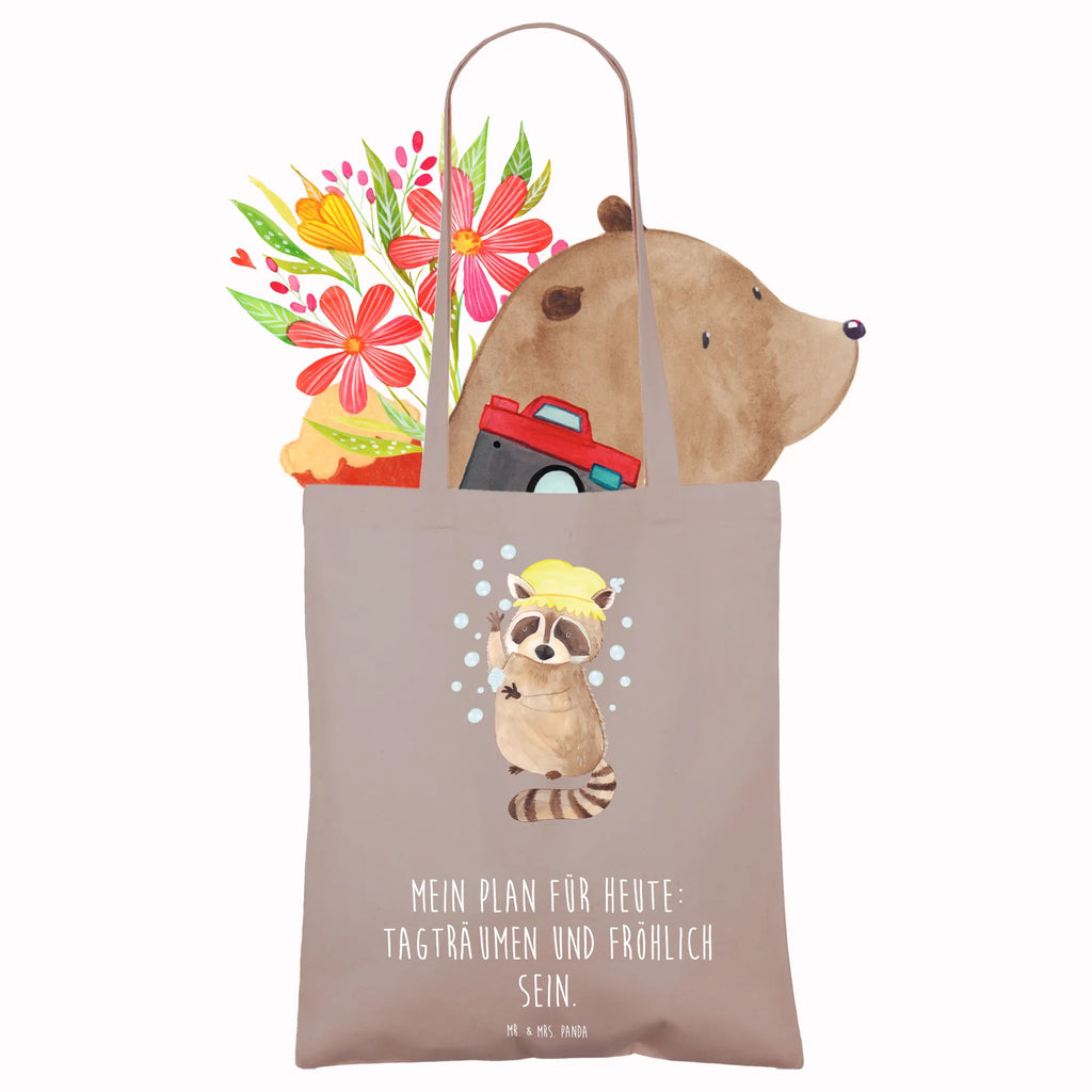 Tragetasche Waschbär Laptoptasche, Stoffbeutel, Shopper, Badetasche, Beutel, Strandtasche, Einkaufstüte, Jutebeutel, Beuteltasche, Stofftasche, Schultertasche, Tasche, Einkaufstasche, Jutetasche, Tragetasche, Umhängetasche, Tiermotive, Gute Laune, lustige Sprüche, Tiere, Tagträumen, Seifenblasen, Waschbär, waschen, Fröhlich, Plan