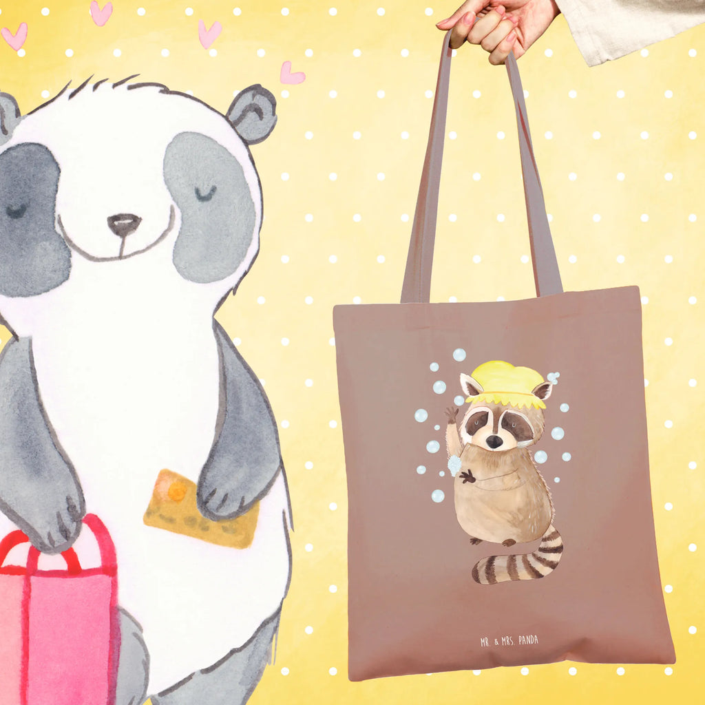 Tragetasche Waschbär Laptoptasche, Stoffbeutel, Shopper, Badetasche, Beutel, Strandtasche, Einkaufstüte, Jutebeutel, Beuteltasche, Stofftasche, Schultertasche, Tasche, Einkaufstasche, Jutetasche, Tragetasche, Umhängetasche, Tiermotive, Gute Laune, lustige Sprüche, Tiere, Tagträumen, Seifenblasen, Waschbär, waschen, Fröhlich, Plan
