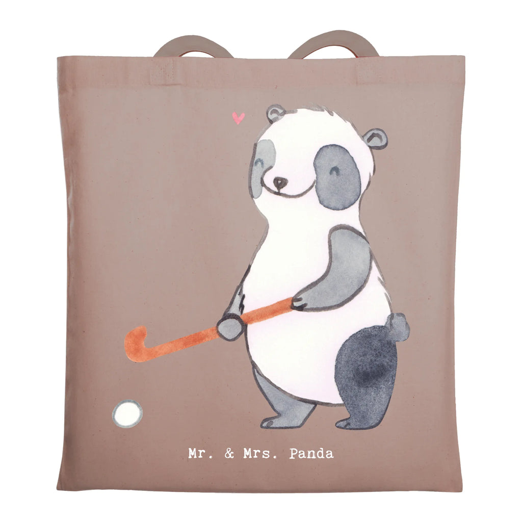 Tote bag panda play hockey jute bag, Carrier bag, shopper, cloth bag, pouch, cotton bag, bag, shoulder bag, shopping bag, Gift, sport, hobby, giving, thank you, award, profit, athlete, field hockey, Play hockey, hockey club, hockey stick