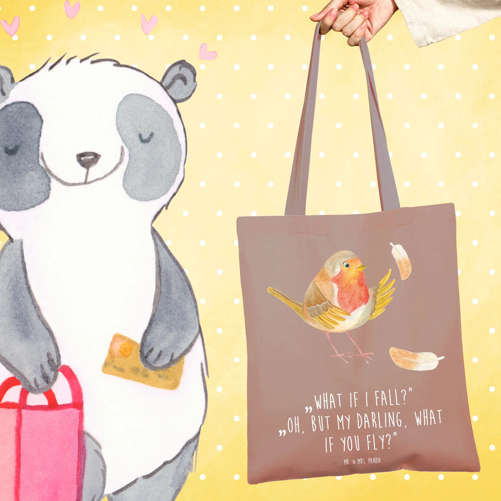 Tote bag robin feathers Einkaufstasche, Strandtasche, Shopper, Badetasche, Stoffbeutel, Jutebeutel, Umhängetasche, Tragetasche, Beuteltasche, Einkaufstüte, Schultertasche, Beutel, Stofftasche, Jutetasche, Tasche, Laptoptasche, Tiermotive, Gute Laune, lustige Sprüche, Tiere, Vogel, Rotkehlchen, Motivationsbilder, What if i fall, Spruch Mut, Motivation Sprüche, Spruch Motivation, fliegen